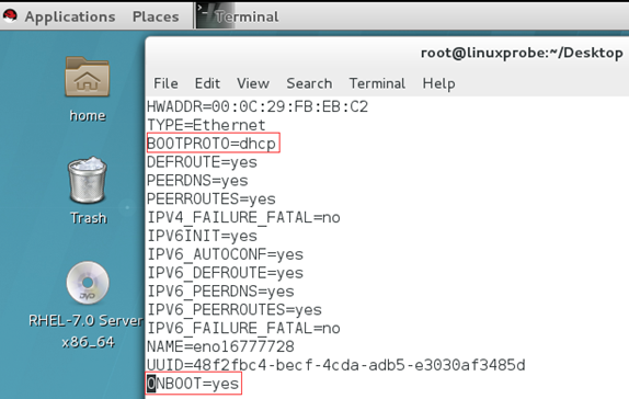 RHEL7.0配置网络IP
